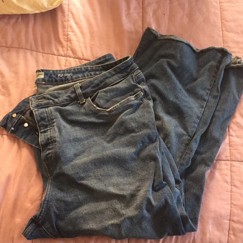 Warp & Weft Button Fly Ankle Boot Cut Jeans, 22 - Picture 3 of 7
